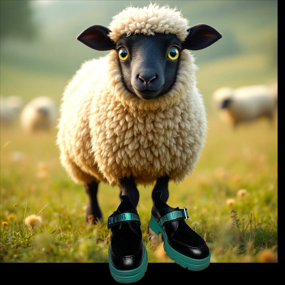 UGG Black & Emerald Exclusive Design Sneaker Creepers